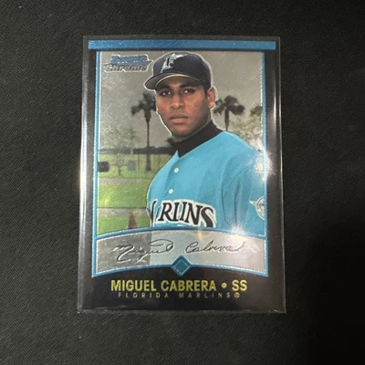2001 Bowman Chrome #259 Miguel Cabrera 1ST BOWMAN RC Photo ERROR Tigers Marlins - Image 1 of 3
