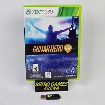 Guitar Hero Live (Xbox 360) CIB COMPLETO con receptor inalámbrico USB Dongle Foto 1 de 3