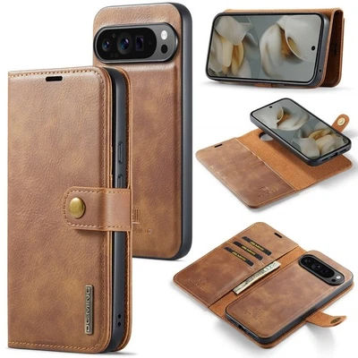 DG.MING Cowhide Leather Detachable 2 in 1 Wallet Case for Google Pixel 10 Pro XL - Image 1 of 4