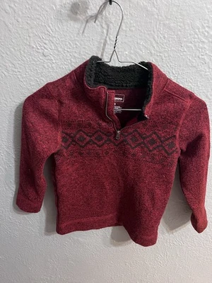 Sonoma Boys 1/4 Zip Fleece Dark Red Black Shirt Size 5 - Image 1 of 4
