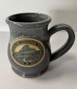 Deneen Pottery 2022 Gray Drip Glaze, 16 oz Mug Glacier National Park Logan Pass - Picture 1 of 7