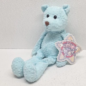 Commonwealth Chenille Blue Beanbag Teddy Bear 13" Plush Vintage 1999 With Tag - Picture 1 of 16
