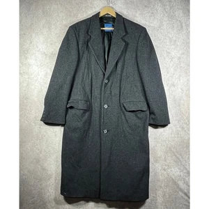 Towncraft Mens Preppy Old Money Wool Overcoat Sz 40R Charcoal Gray Heathered - Picture 1 of 9