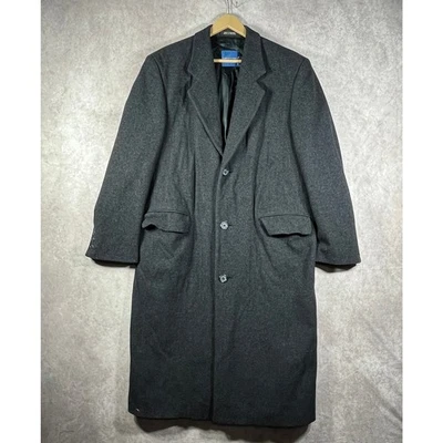 Towncraft Mens Preppy Old Money Wool Overcoat Sz 40R Charcoal Gray Heathered - Image 1 of 4