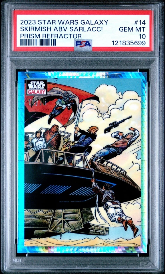 PSA 10 #14 Skirmish Above The Sarlacc! /75 Prism Refractor 2023 Chrome Galaxy - Image 1 of 1