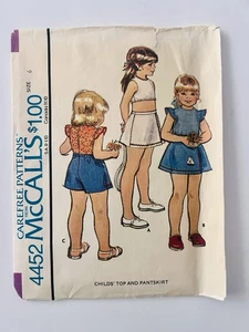 Vintage 4452 McCall’s Kids Größe 6 Nähmuster Kids - 60er Jahre Top & Hosenrock - Bild 1 von 3