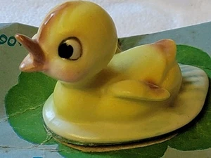 Josef Originals Swimming Baby Duck Duckling Miniature Figurine Vtg. New on Card - Picture 1 of 5