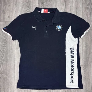 Puma BMW Motorsport Poloshirt Herren Größe Large Racing Navy Weiß Baumwolle - Bild 1 von 3
