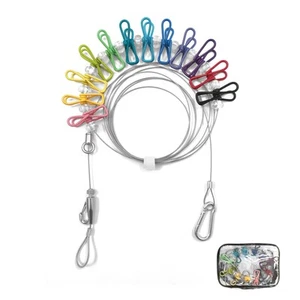 Portable Clothesline - Steel Wire Rope Adjustable Retractable 3-12Ft, Holds 3... - Picture 1 of 6