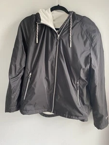 Free Country Jacket women L black hood pocket’s zip up lightweight wind breaker - Picture 1 of 12