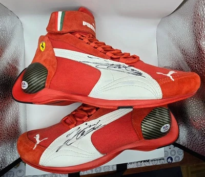 Charles Leclerc signed Ferrari F1 Formula One Racing Red Puma Pair Shoes PSA/DNA - Image 1 of 4