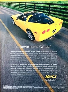 HERTZ AUTOVERMIETUNG—MIT DER CORVETTE ZHZ—2008 MAGAZINWERBUNG—PRINTANZEIGE - Bild 1 von 1