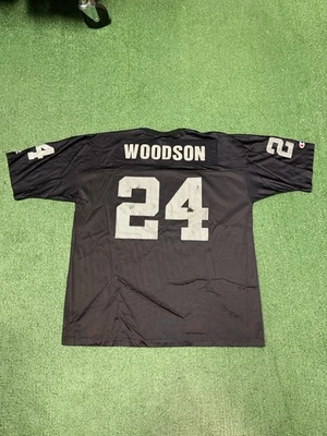 Camiseta deportiva vintage Champion Oakland Raiders Charles Woodson talla XL 48 negra NFL de colección Foto 1 de 4