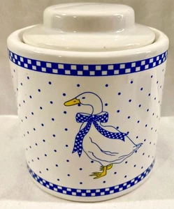 Vintage Landgänse mit blauer Schleife Zuckerdose Küche - Bild 1 von 4