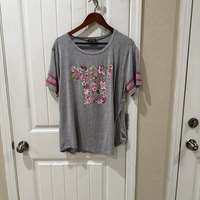 Camiseta Joe Boxer Para Mujer Gris Gráfica Bossy 19 Estampado Floral Manga Corta Talla M Foto 1 de 4
