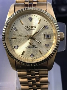 Croton 35mm Six Diamond Automatic President Calendar Men's Watch (Lot2591) - Picture 1 of 11