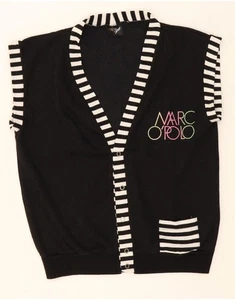 MARC O'POLO Girls Short Sleeve Cardigan Sweater 15-16 Years Black Striped DE54 - Picture 1 of 3