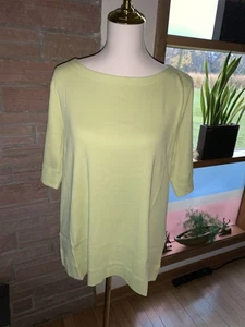 NUEVO CON ETIQUETAS Camiseta Chico's Everyday Bateau Pima Algodón Básico Tejido Lima Congelada XL - Imagen 1 de 5