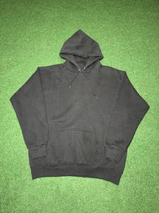 Sudadera con Capucha Vintage Años 90 Ultra Polar Negra Minimalista Hecha en EE. UU.  - Imagen 1 de 7