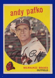 ANDY PAFKO braves 1959 TOPPS #27 VG-EX+ NO CREASES - Picture 1 of 2
