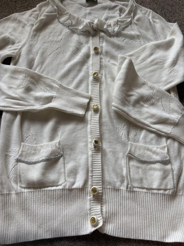 Cardigan Fendi bianco con volant