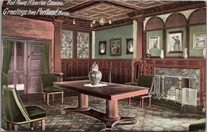Vintage PORTLAND, Maine Postcard "Red Room, RIVERTON CASINO" / 1908 Cancel - Imagen 1 de 2