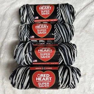 Red Heart Super Spargarn Zebra 0932 Acryl 5 Unzen Knäuel Menge 4 NEU Vintage - Bild 1 von 6