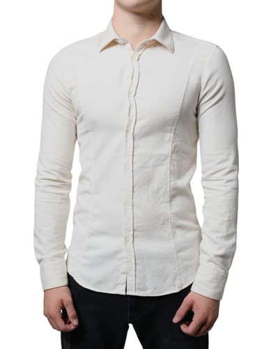 OFF WHITE Camicia uomo AGLINI Off White cotone colletto abito formale autentica