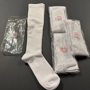 4 Pairs Of Compression Knee High Socks White S/M - Picture 1 of 5