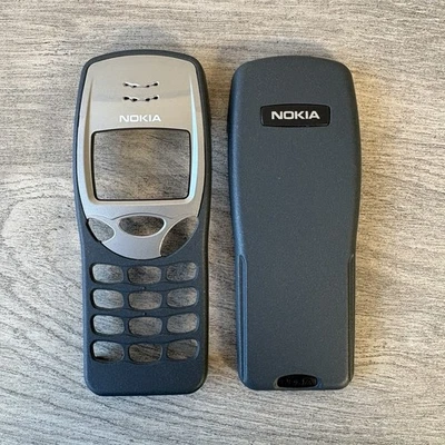 Nokia 3210 Housing - Front Fascia Case & Back Battery Cover - Grey Silver New - Image 1 of 4