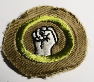 Insignia de mérito BSA - CORTADA Y adjunta a la faja de la Segunda Guerra Mundial sarga fina bronceada "D"/física - Imagen 1 de 4