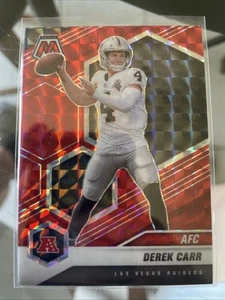 2021 Panini Mosaic Variations AFC Mosaic Red Prizm Derek Carr #229 - Picture 1 of 2