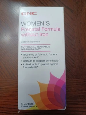Sealed GNC Women’s Prenatal Vitamin WITHOUT Iron 60 Ct, Exp 07/25 - Image 1 of 4