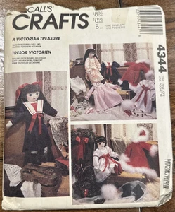 McCall's Sewing Pattern 4344 Crafts Victorian Doll and Clothes One Size VTG UC - Picture 1 of 14