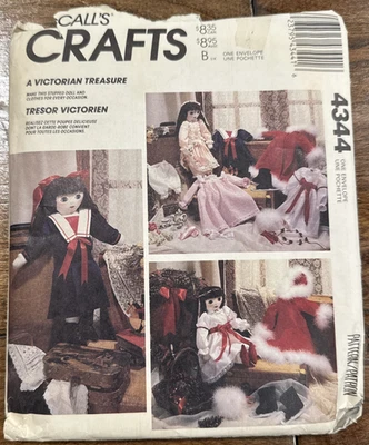 McCall's Sewing Pattern 4344 Crafts Victorian Doll and Clothes One Size VTG UC - Image 1 of 4