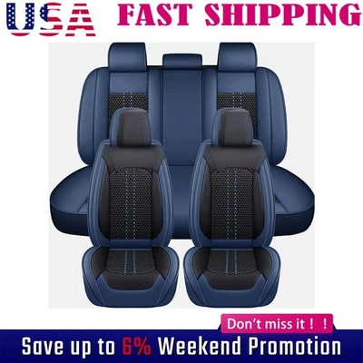 For Toyota Car Seat Cover Full Set 5-Seats Leather Front Rear Protector Cvhctqlg - Image 1 of 4