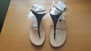 Sigerson Morrison NIB $350 gaugai caged flat sandal beige black US 7.5 - Picture 1 of 9