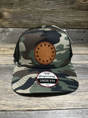 Sombrero de camionero Betsy Ross Stars EE. UU. parche de cuero espuma camuflaje Foto 1 de 2