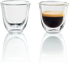 De'Longhi DeLonghi Double Walled Thermo Espresso Glasses, Set of 2, Regular, Cle