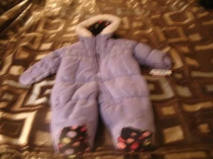 NWTs baby girl sz 6-9 months London Fog purple snowsuit w faux fur hood trim  - Picture 1 of 8
