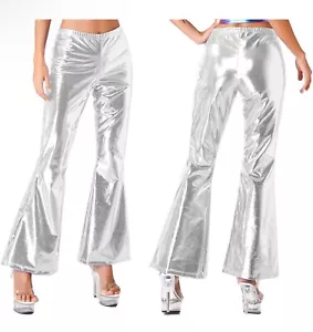 Indigo Rising Metallic Silber Hose Größe M⭐️Neu mit Etikett ⭐️Dehnbar & glänzend - Bild 1 von 12