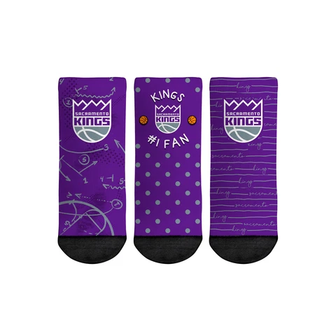 Toddler Rock Em Socks Sacramento Kings #1 Fan 3-Pack Crew Socks Set Cover