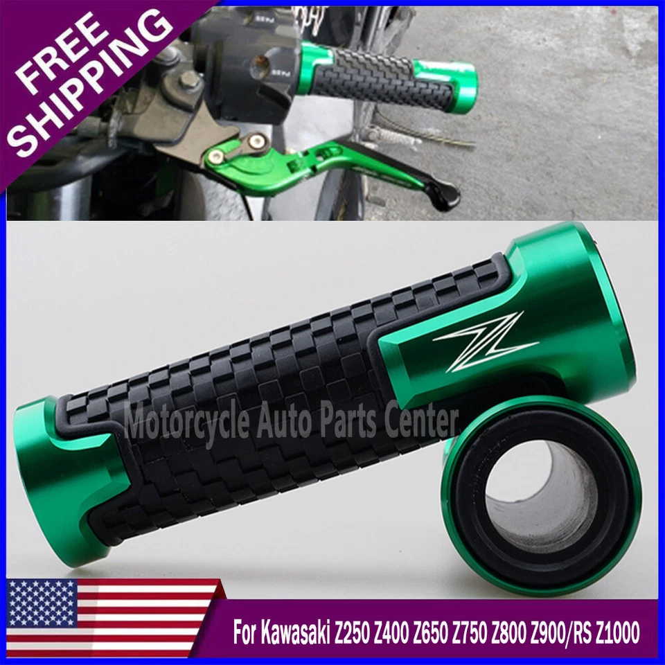 CNC Non Slip Handlebar Grip For Kawasaki Z250 Z400 Z650 Z750 Z800 Z900/RS Z1000 Foto 1 de 4