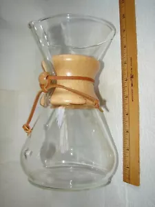 Chemex 8-Cup Glass Pour Over Coffee Carafe, Wood Collar, 9" Pyrex CM-8A - Picture 1 of 9