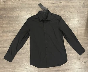 New Mens Porsche Design Long Sleeve Dress Shirt Kent Collar Black Size: 54 - Picture 1 of 15