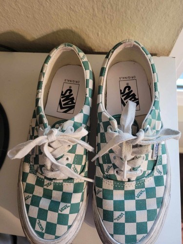 Scarpe Vans uomo 5 5 donna 7 slip on a scacchi tela verde