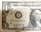 Trinary Repeater Fancy Serial Number One Dollar Bill E5115 8585E