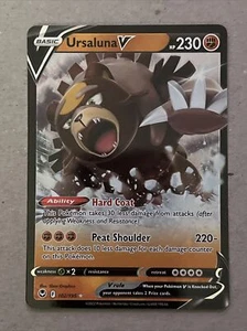 Pokémon TCG Ursaluna V Sword & Shield - Silver Tempest 102/195 Holo Ultra Rare - Picture 1 of 2