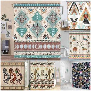 Extra Long Shower Curtains Waterproof Ethnic Style Boho Shower Curtain Garden - Picture 1 of 13