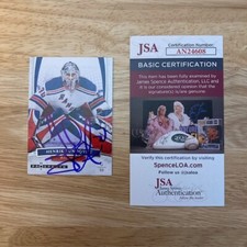 HENRIK LUNDQVIST New York Rangers AUTOGRAPHED/SIGNED 2007-08 Fleer Card (JSA)